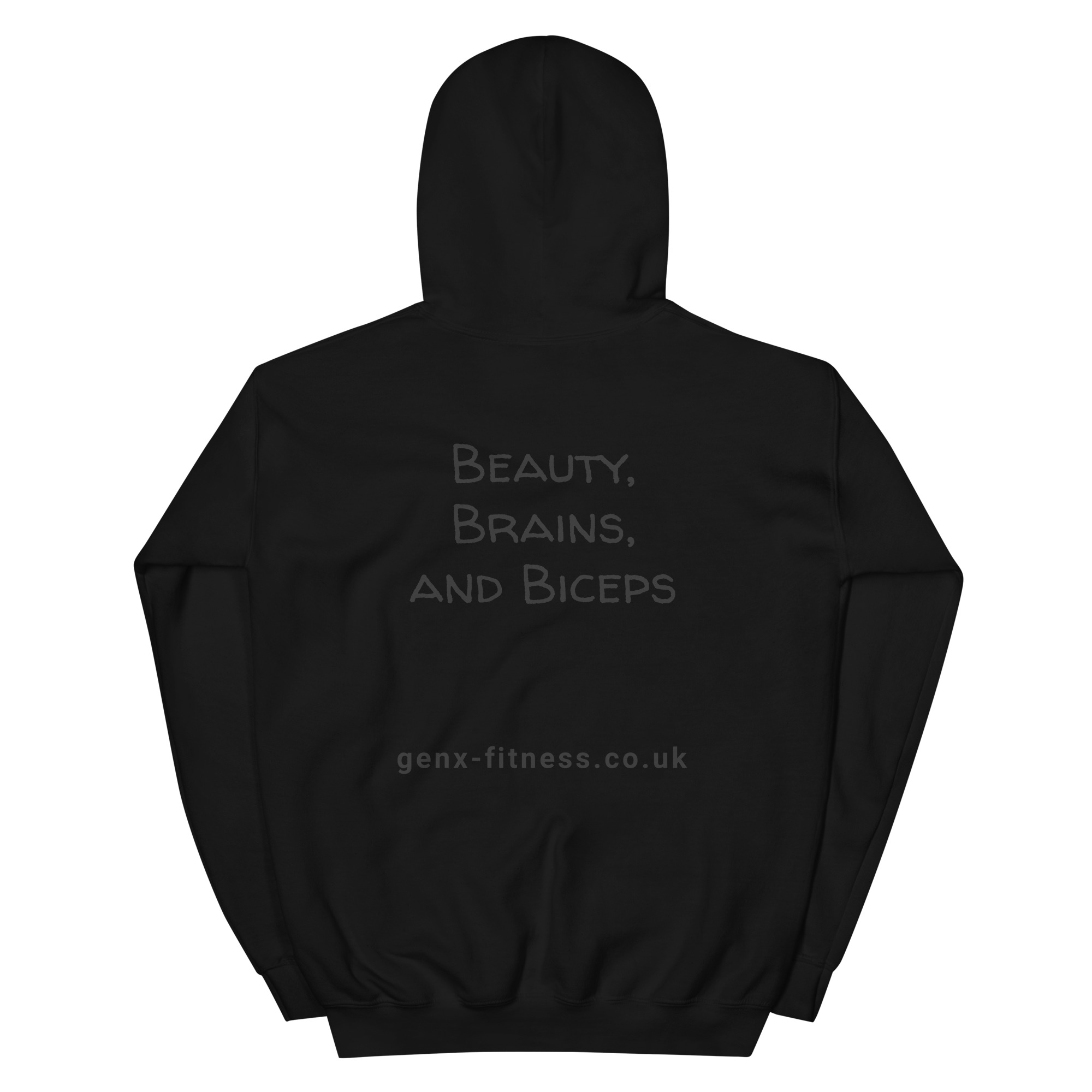 Beauty, brains, biceps hoodie - Image 3