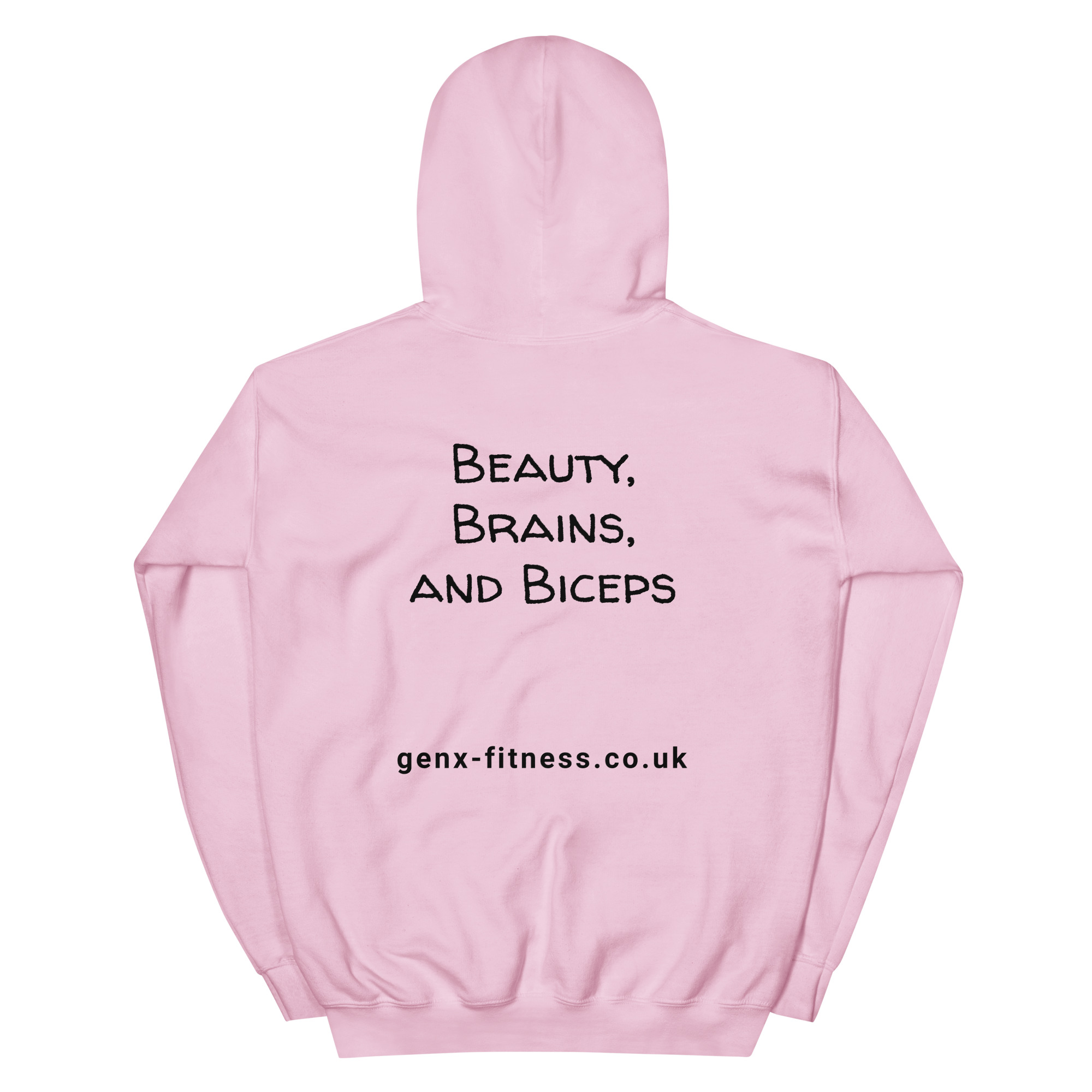 Beauty, brains, biceps hoodie